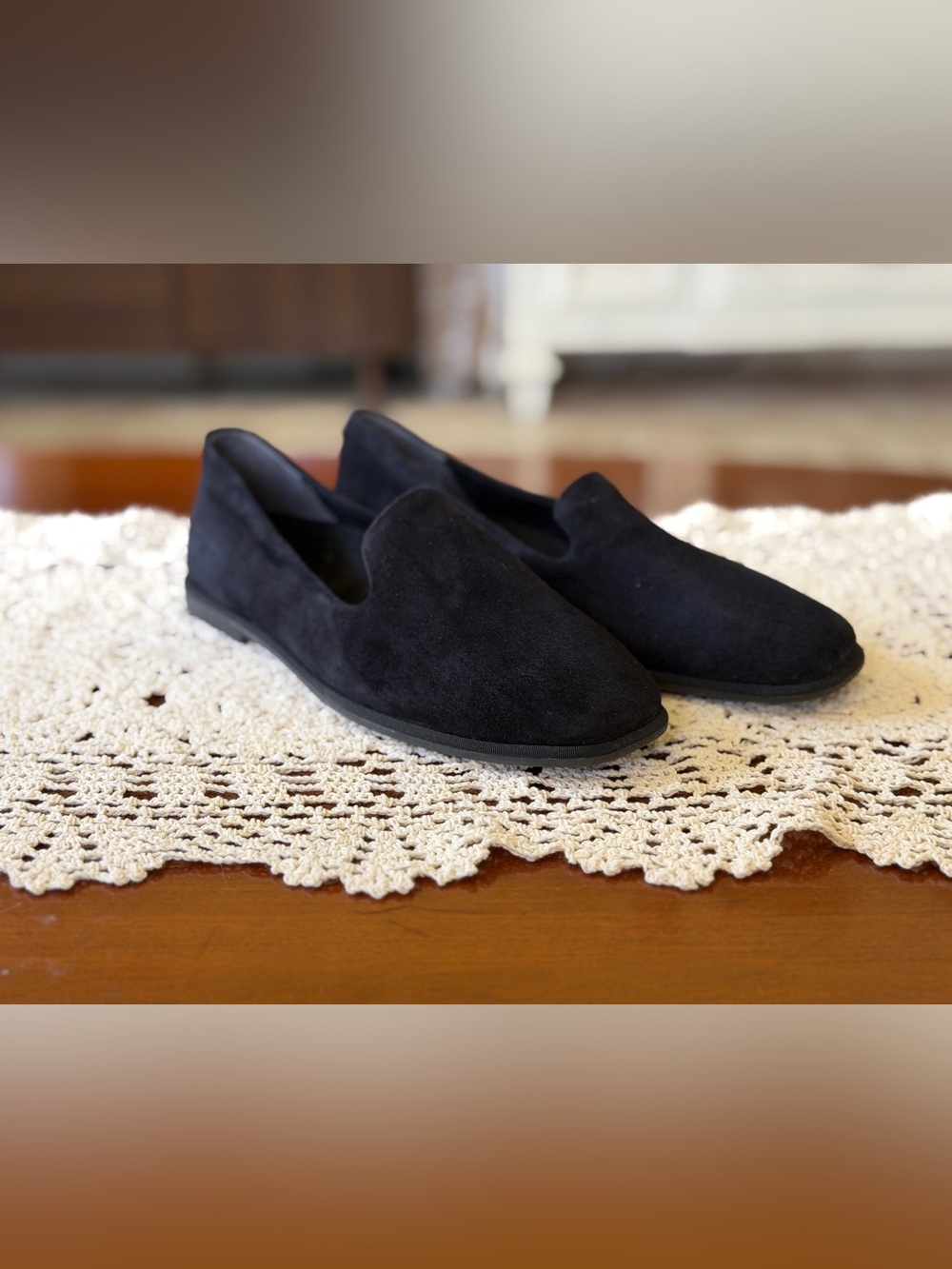 Vionic Black Suede Slip-On Women's Loafers
